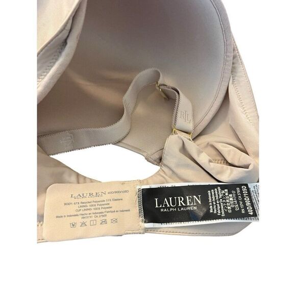 Lauren Ralph Lauren 40 D Full Coverage T shirt Bra Light Beige NWT 40D Wire Free - Picture 4 of 4